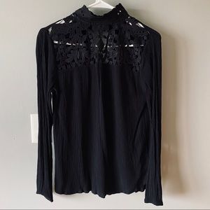 Who What Wear eyelet black blouse